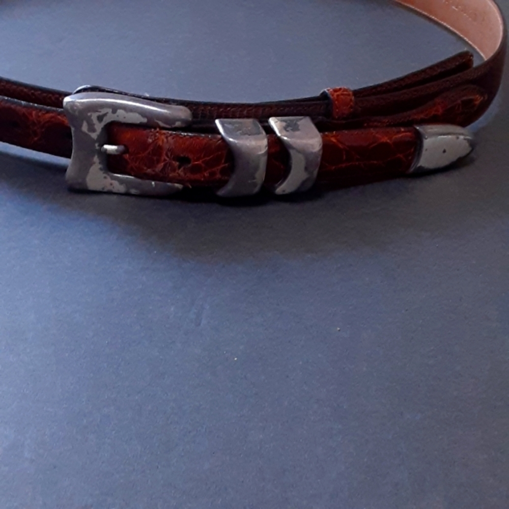 Lizard & Crocodile & Heavy Metal Hardware Size 36 Belt for Niemann Marcus